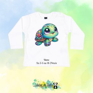 Tee shirt manches longues Bibouille - Tortue mimi