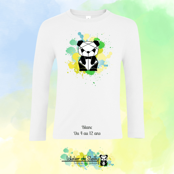 Tee shirt manches longues Ethan - Panda de l'atelier