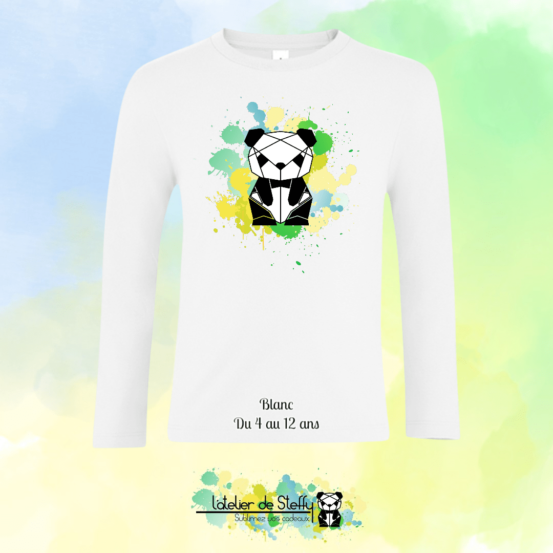 Tee shirt manches longues Ethan - Panda de l'atelier
