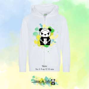 Veste sweat capuche Lou - Panda de l'atelier