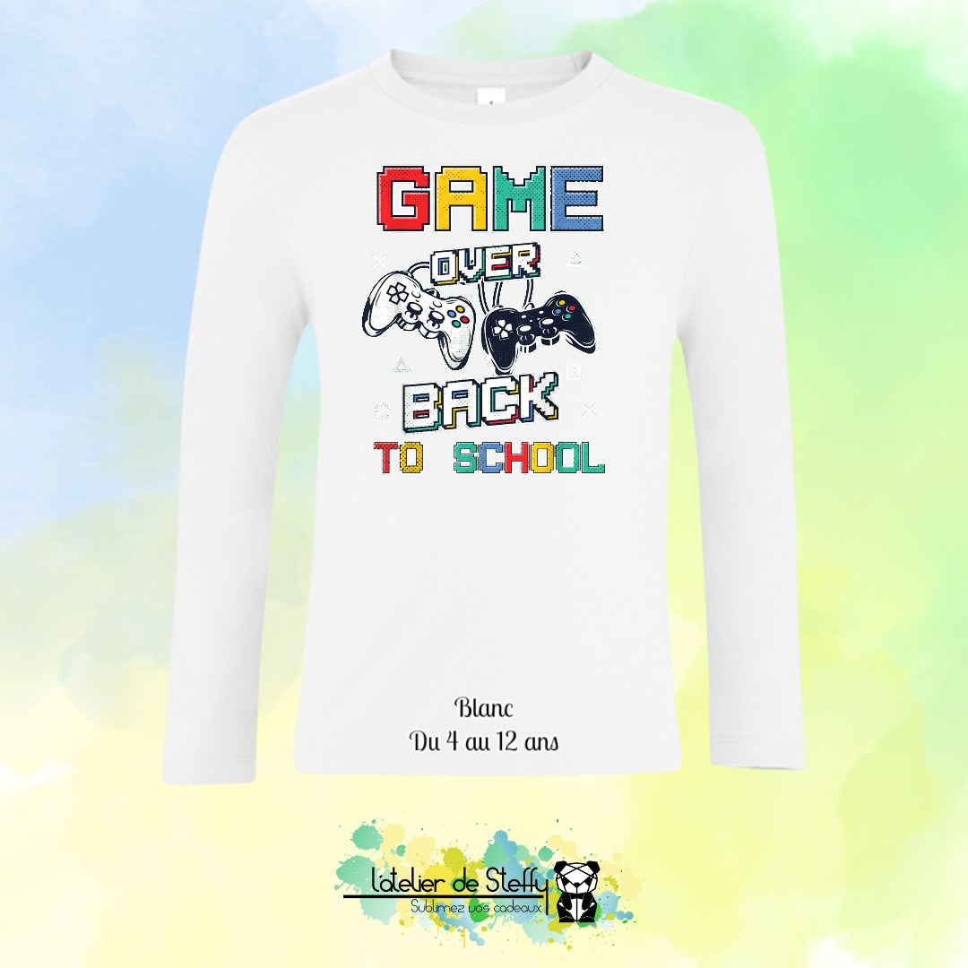 Tee shirt manches longues Ethan - Game over...Back to school