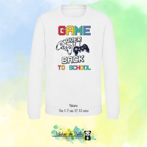 Sweat col rond Lyzo - Game over...Back to school
