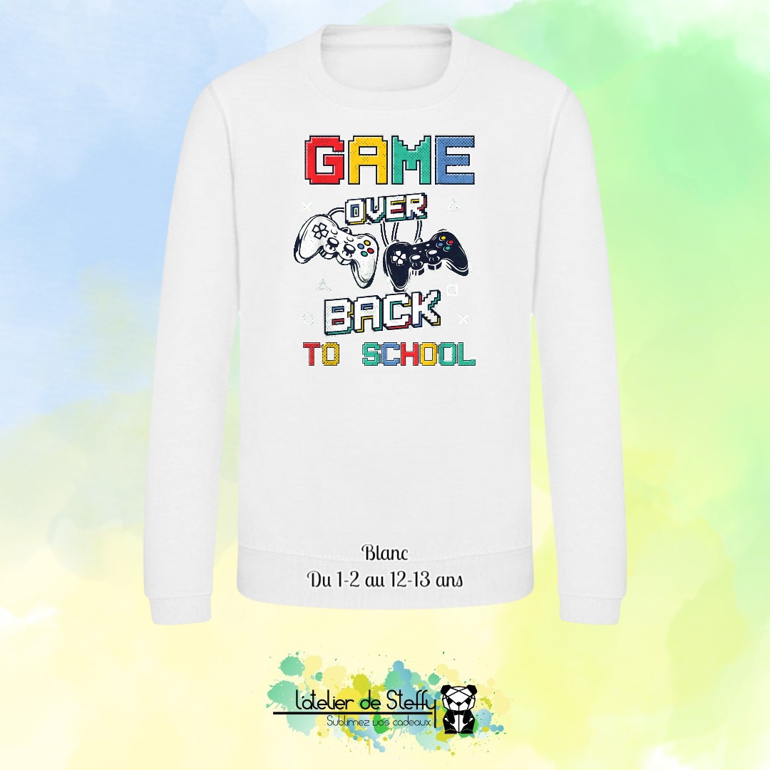 Sweat col rond Lyzo - Game over...Back to school