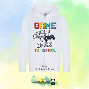 Veste sweat capuche Lou - Game over...Back to school
