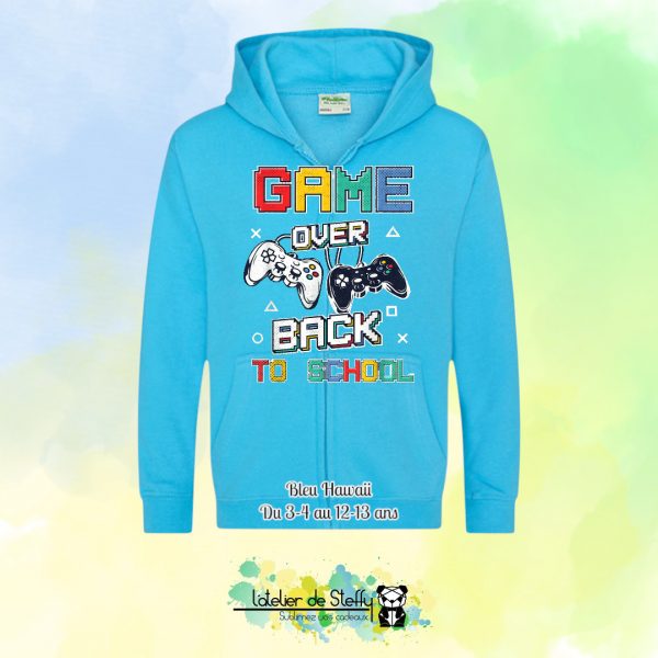 Veste sweat capuche Lou - Game over...Back to school – Image 2