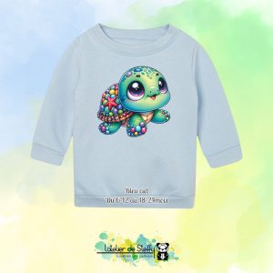 Sweat col rond Choupinou - Tortue mimi
