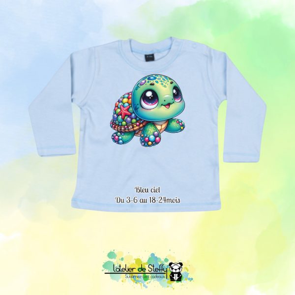Tee shirt manches longues Bibouille - Tortue mimi – Image 2