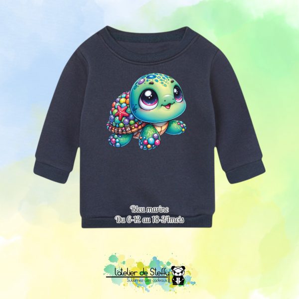 Sweat col rond Choupinou - Tortue mimi – Image 2