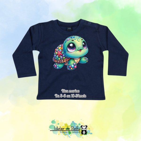 Tee shirt manches longues Bibouille - Tortue mimi – Image 3