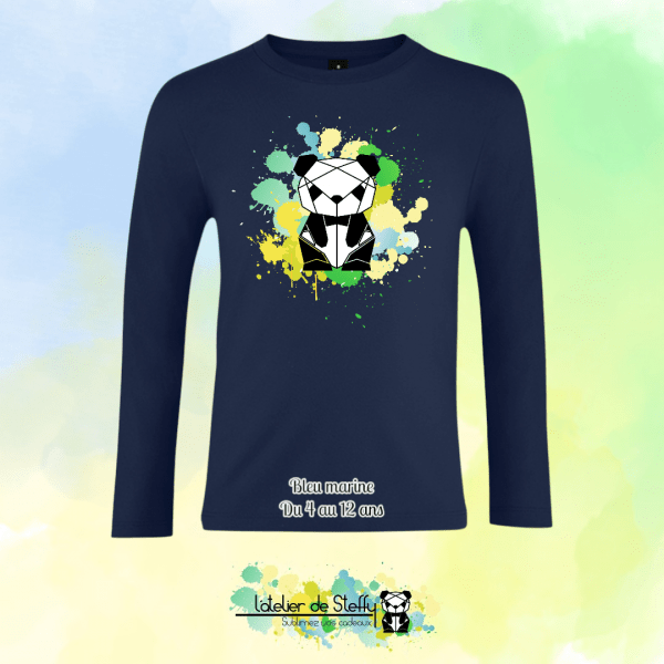 Tee shirt manches longues Ethan - Panda de l'atelier – Image 2