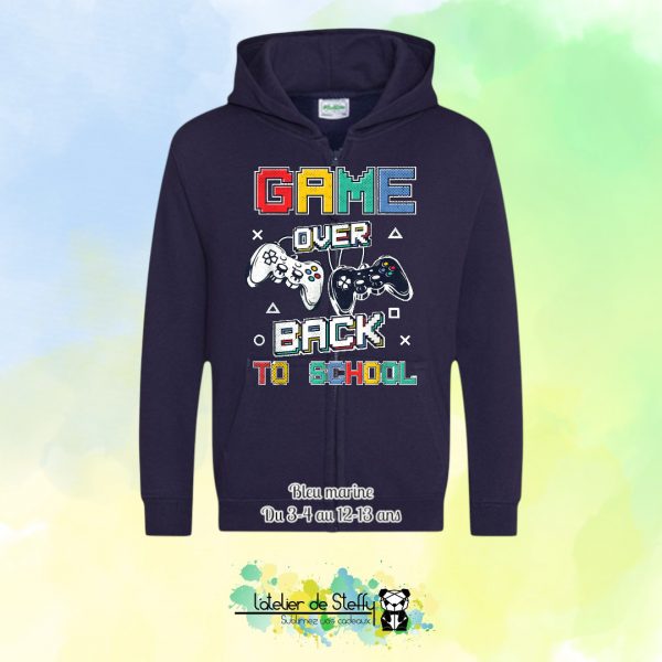 Veste sweat capuche Lou - Game over...Back to school – Image 3
