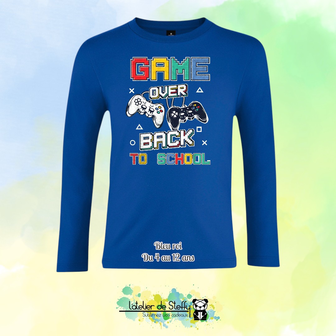 Tee shirt manches longues Ethan - Game over...Back to school – Image 3
