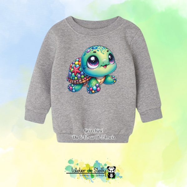 Sweat col rond Choupinou - Tortue mimi – Image 3