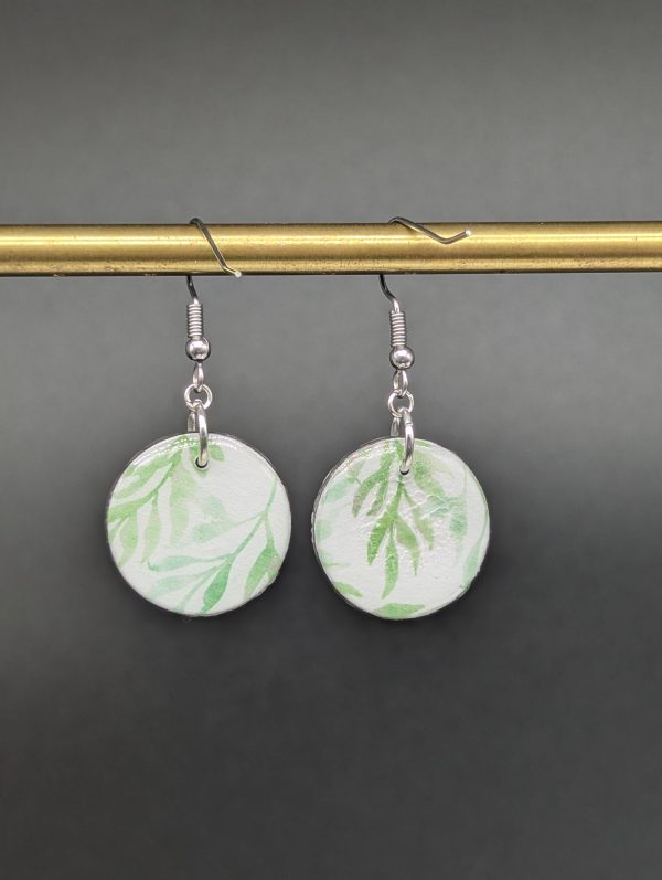 Boucles d'oreilles Livia - Feuillage vert (avec défaut) – Image 2