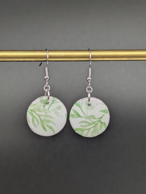 Boucles d'oreilles Livia - Feuillage vert (avec défaut)