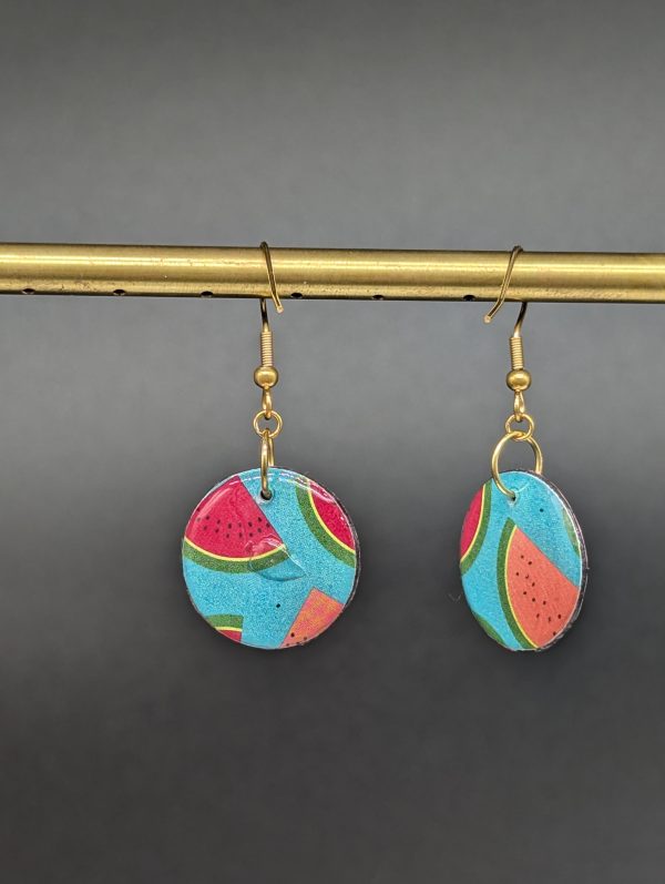 Boucles d'oreilles Livia - Melon pastèque (avec défaut) – Image 2
