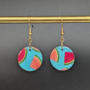 Boucles d'oreilles Livia - Melon pastèque (avec défaut)