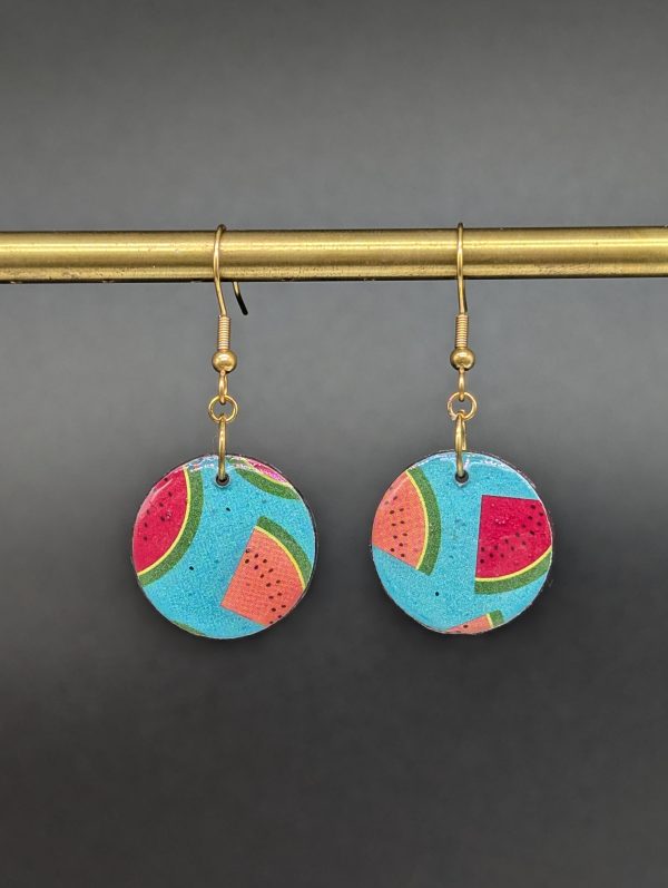 Boucles d'oreilles Livia - Melon pastèque (avec défaut)