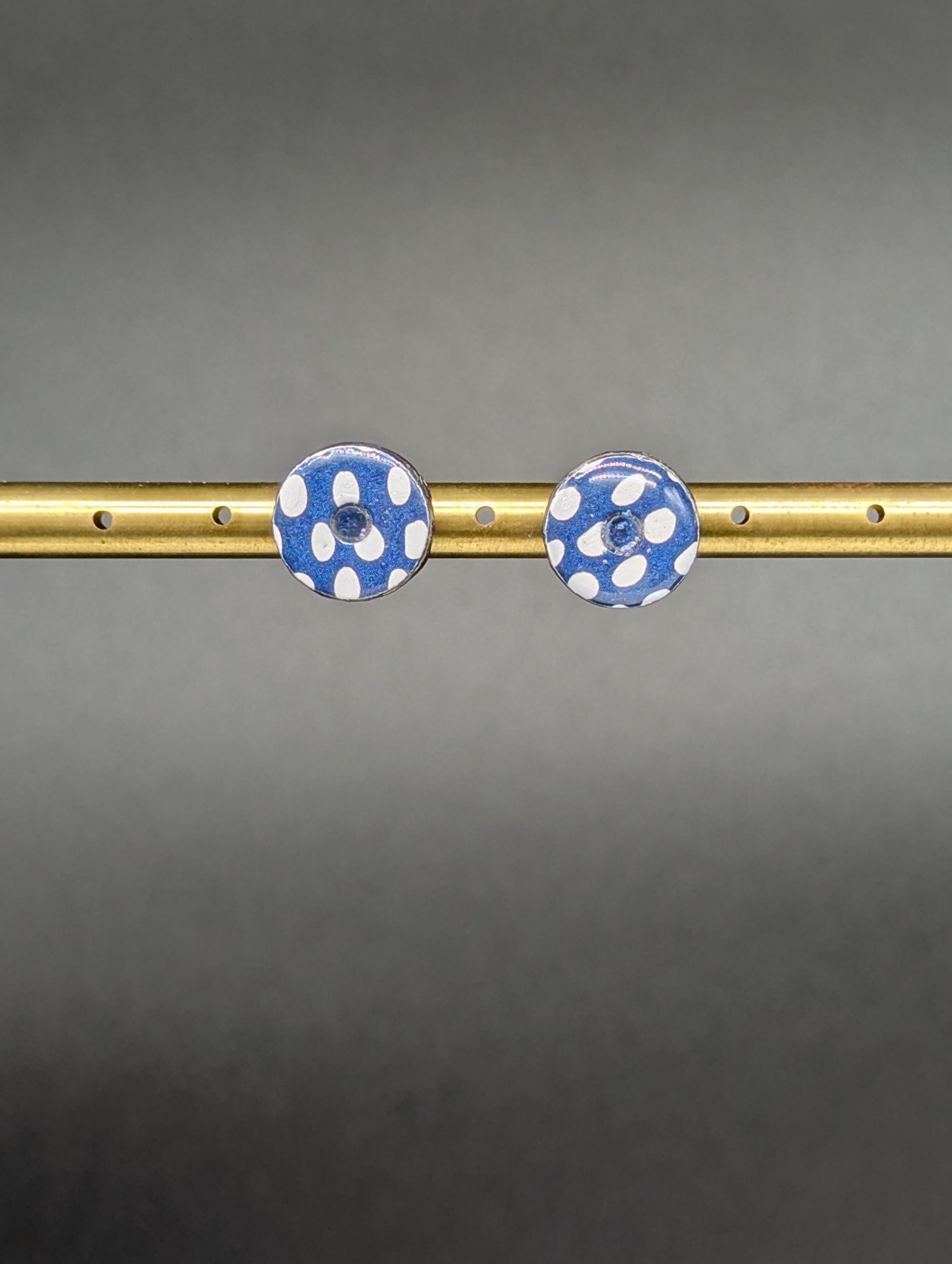 Boucles d'oreilles Néa - Marine à pois