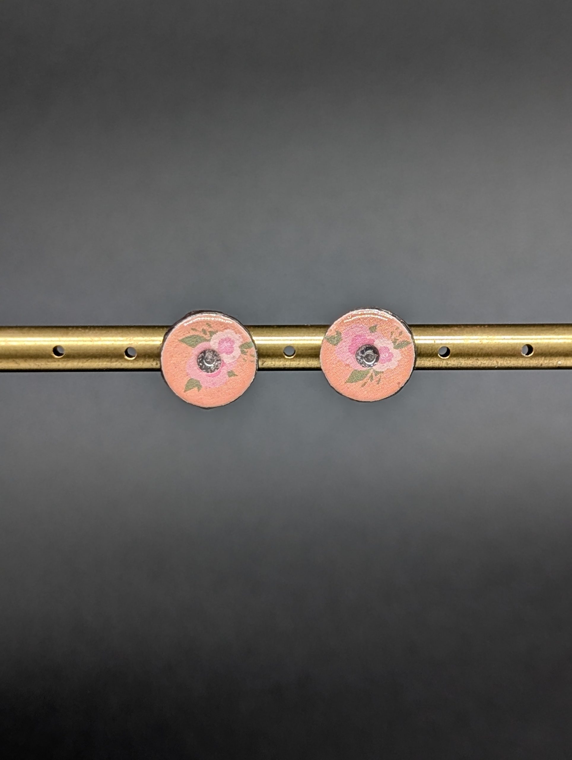 Boucles d'oreilles Néa - Pêche fleurie