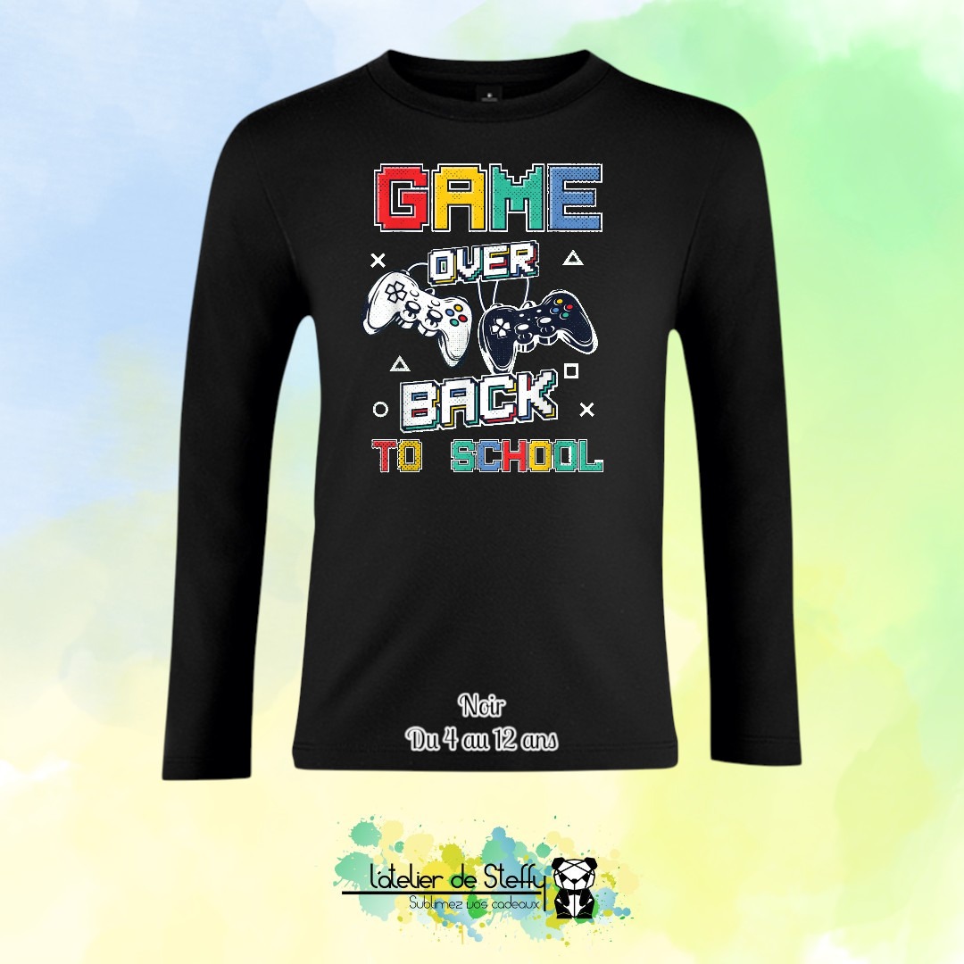 Tee shirt manches longues Ethan - Game over...Back to school – Image 5