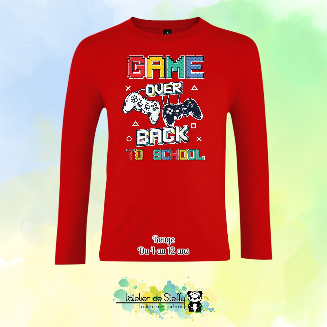 Tee shirt manches longues Ethan - Game over...Back to school – Image 6