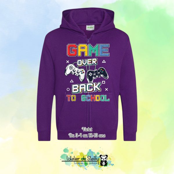 Veste sweat capuche Lou - Game over...Back to school – Image 18