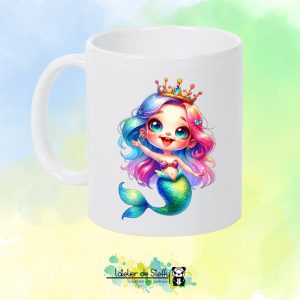Mug blanc - Sirène arc-en-ciel
