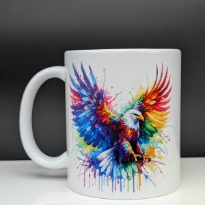 Mug blanc - Aigle coloré