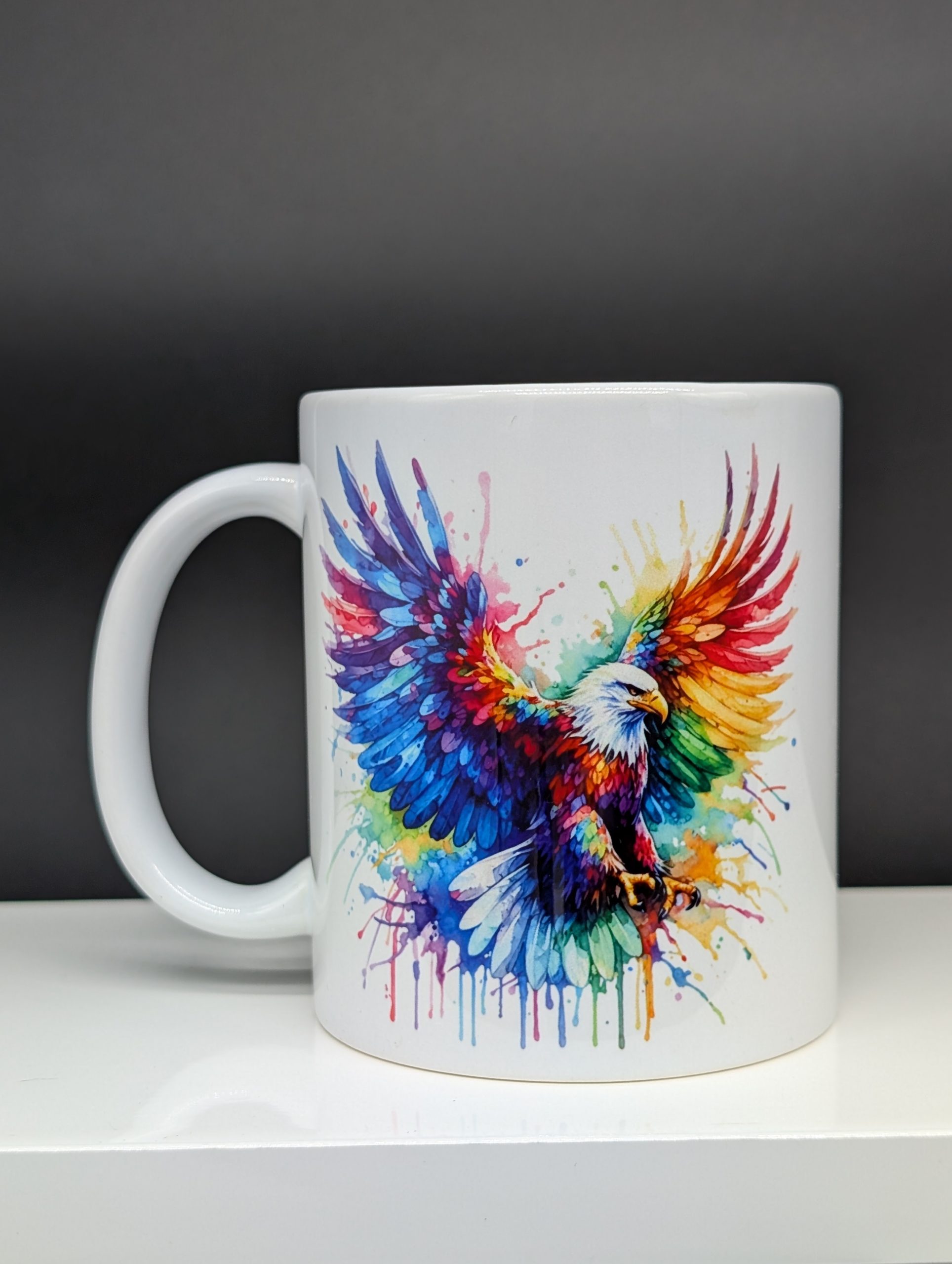 Mug blanc - Aigle coloré