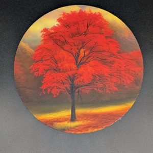 Tapis de souris rond - Automne arbre seul