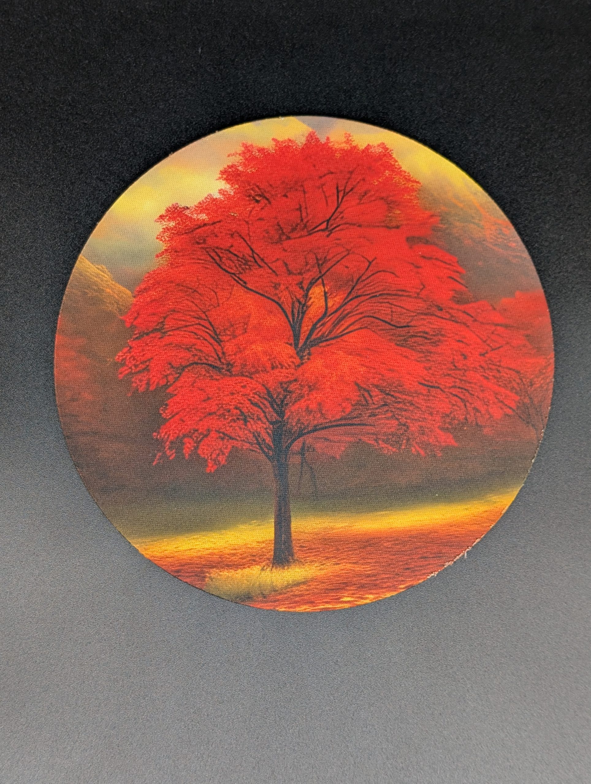 Tapis de souris rond - Automne arbre seul