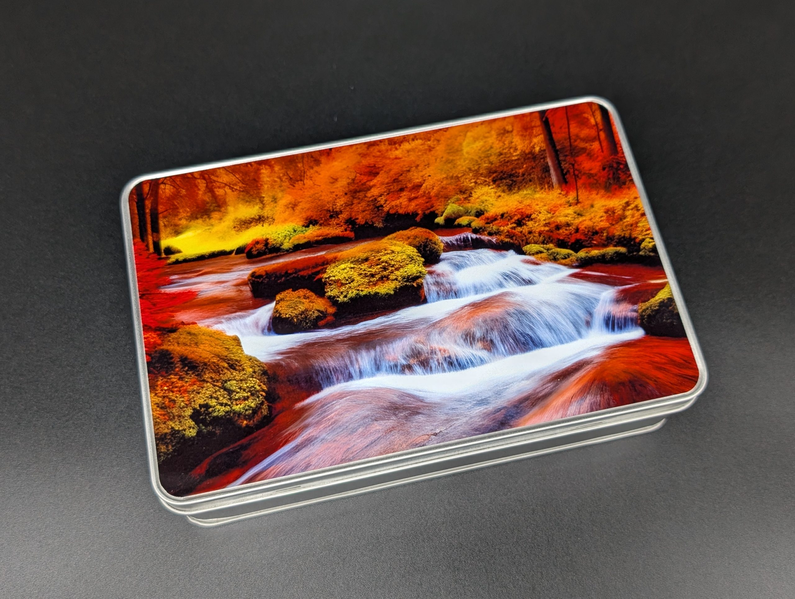 Boîte métal - Automne rivière