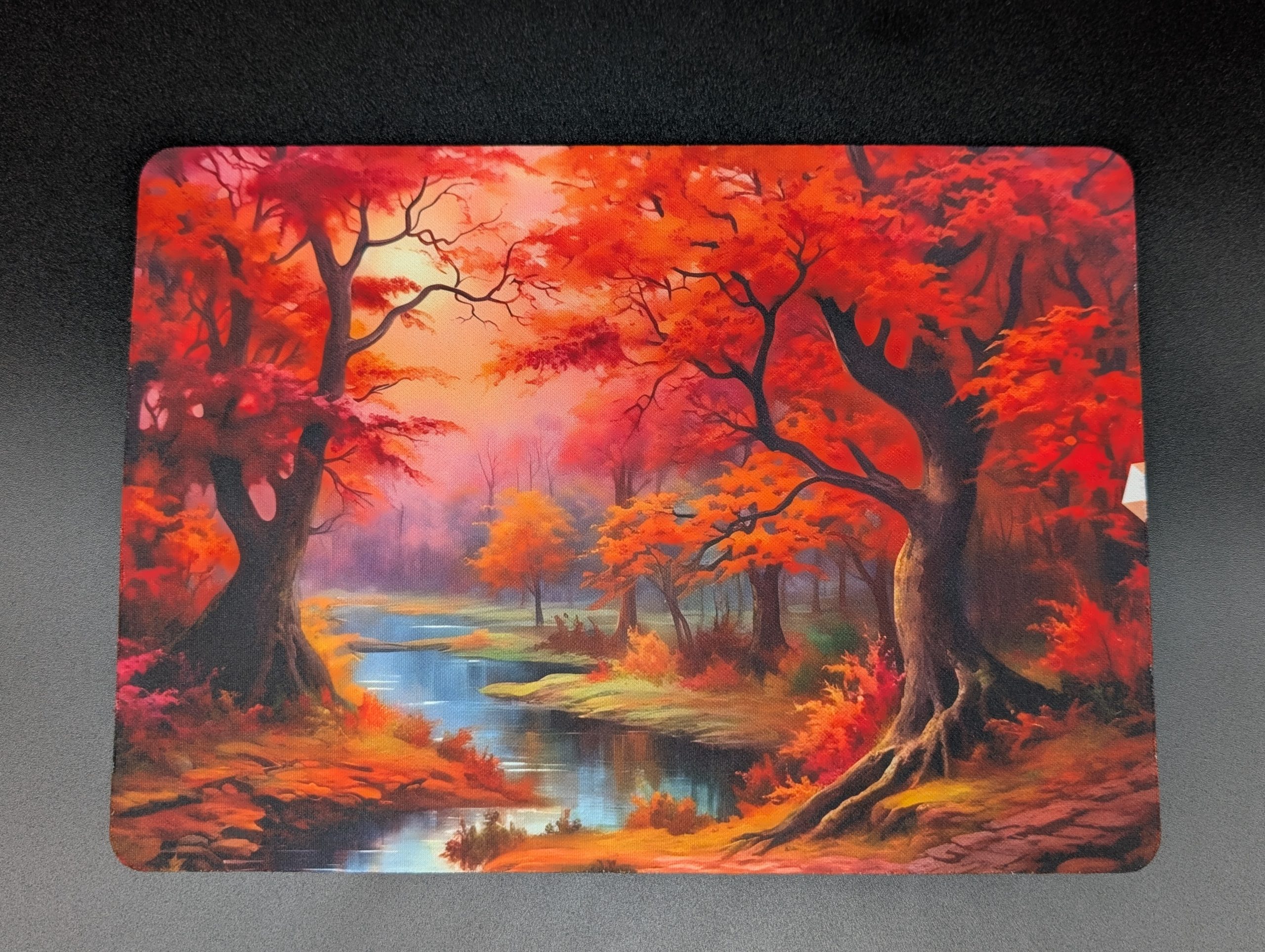 Tapis de souris rectangle - Automne sous bois et rivière