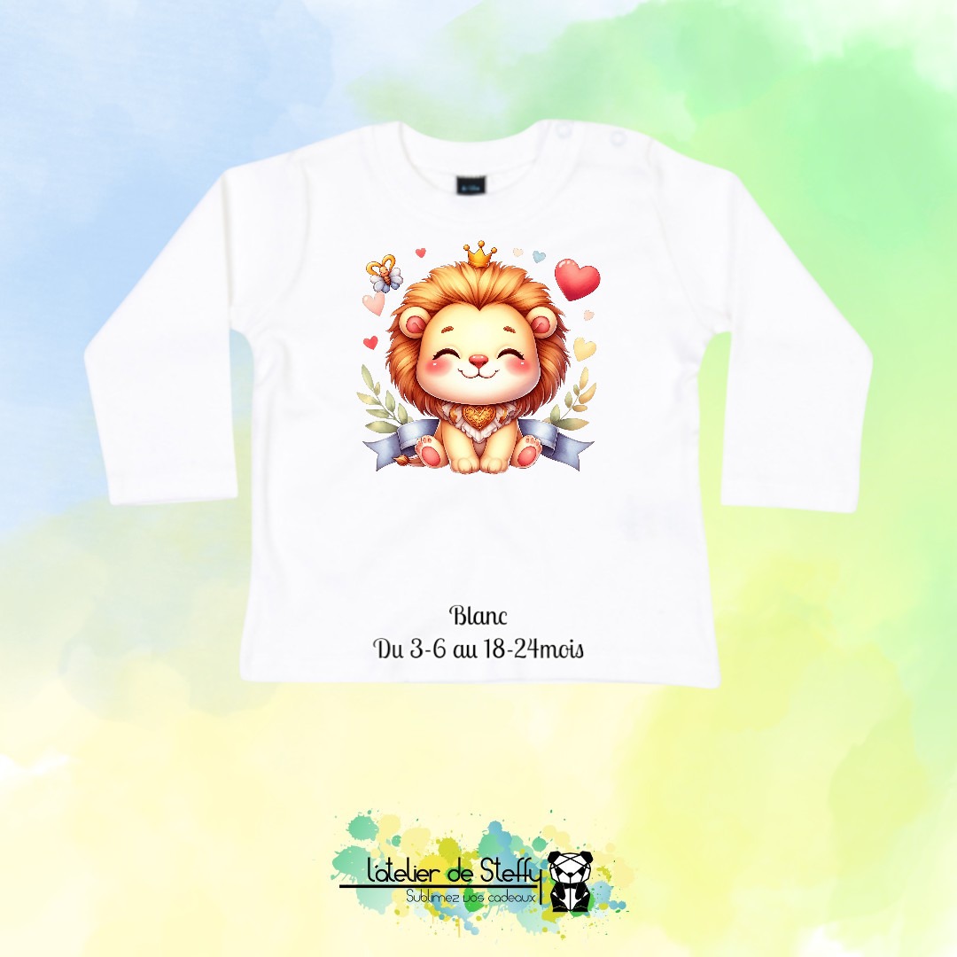 Tee shirt manches longues Bibouille - Lionceau kawaii