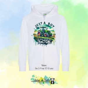 Veste sweat capuche Lou - Fan de tracteurs