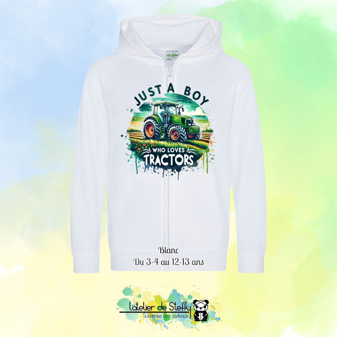 Veste sweat capuche Lou - Fan de tracteurs