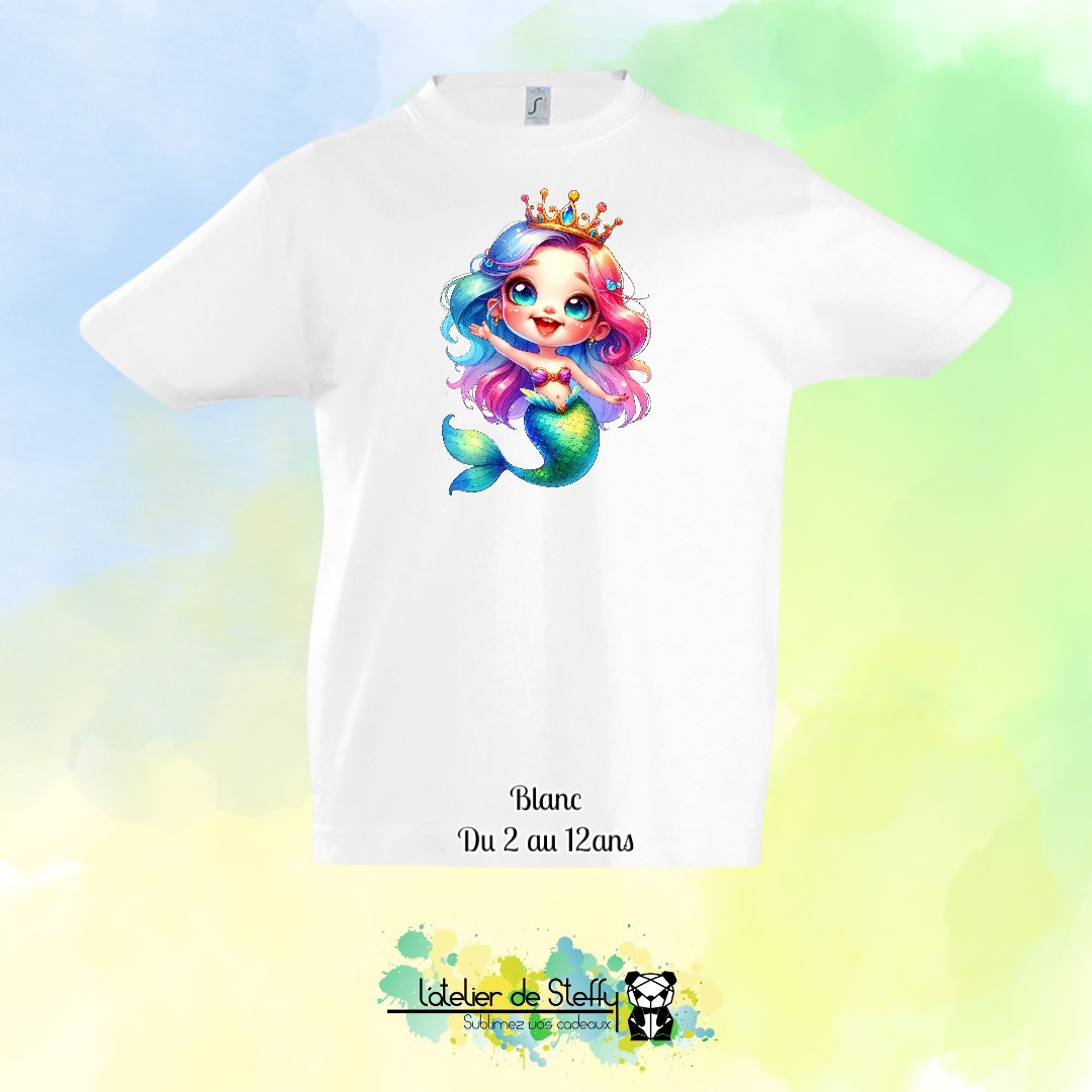 Tee shirt Max - Sirène arc-en-ciel
