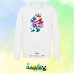 Sweat col rond Lyzo - Sirène arc-en-ciel