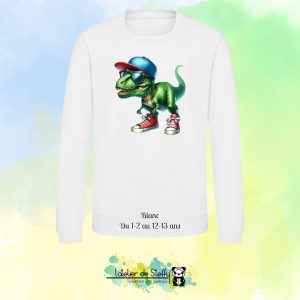 Sweat col rond Lyzo - T-rex cool