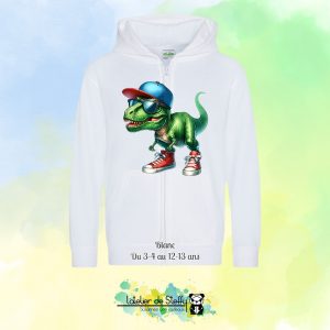 Veste sweat capuche Lou - T-rex cool