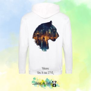 Veste sweat capuche Tof - Tigre nocturne
