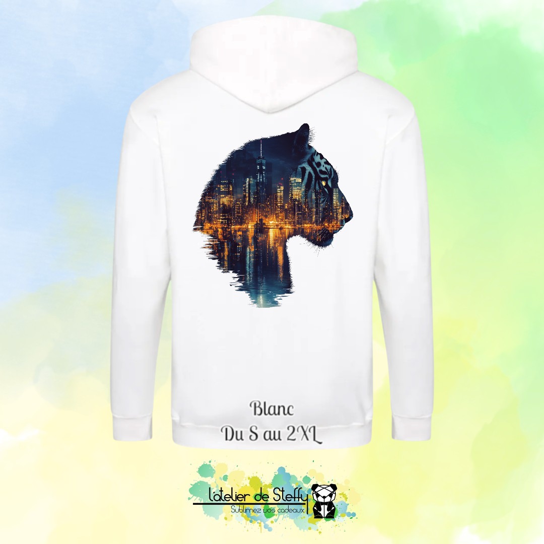 Veste sweat capuche Tof - Tigre nocturne