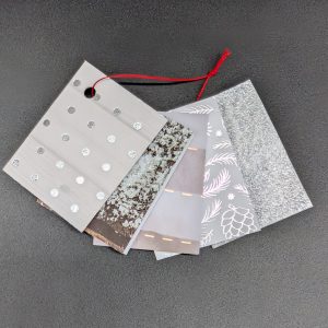 Lot de 5 étiquettes cadeau - Blanc et argent
