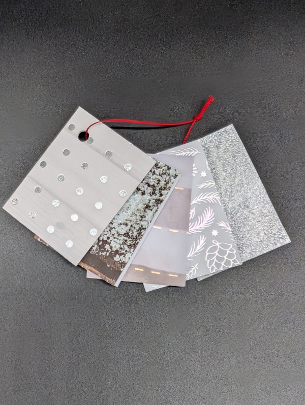 Lot de 5 étiquettes cadeau - Blanc et argent