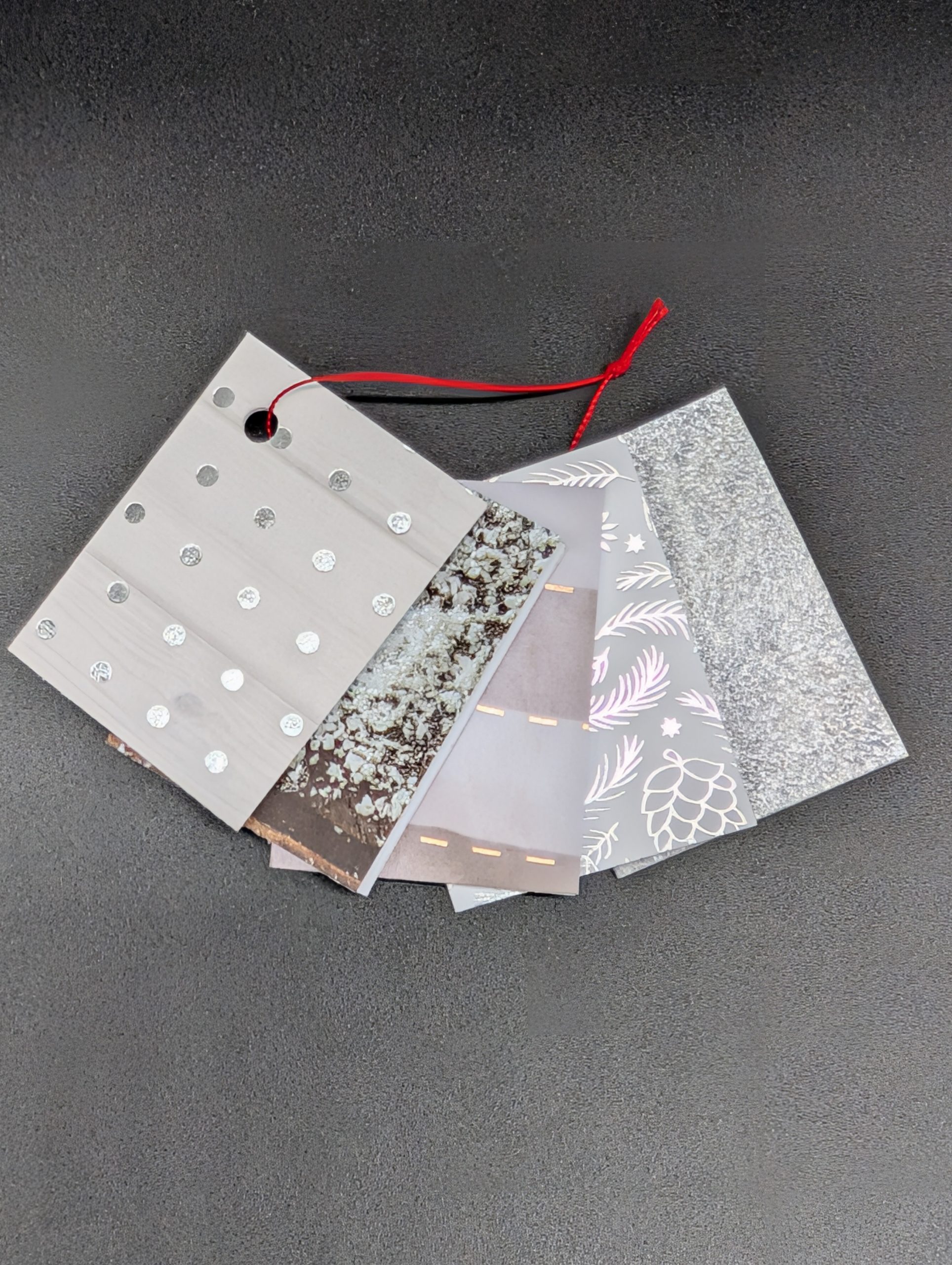 Lot de 5 étiquettes cadeau - Blanc et argent