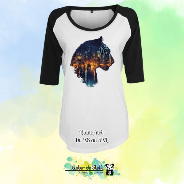 Tee-shirt manches 3/4 Majo - Tigre nocturne – Image 2