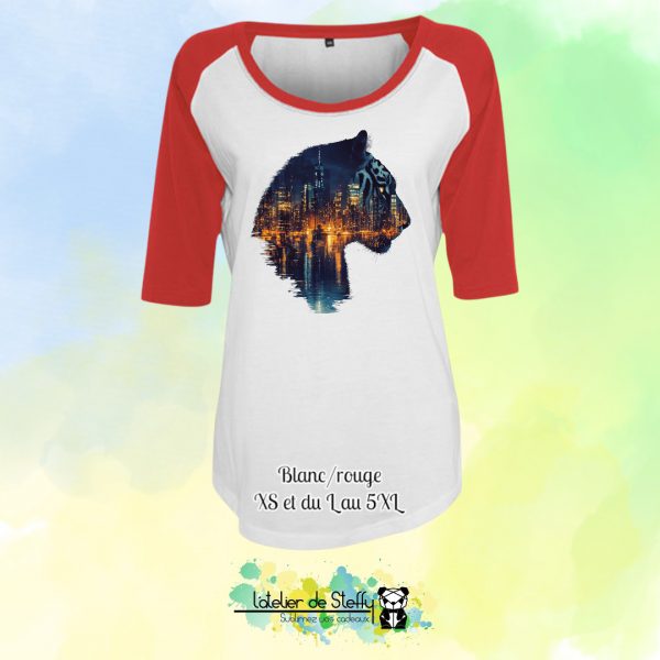 Tee-shirt manches 3/4 Majo - Tigre nocturne – Image 3