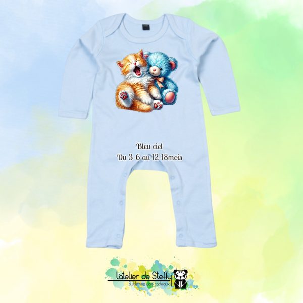 Barboteuse Pitchoune - Chaton et ourson – Image 3