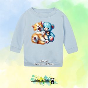 Sweat col rond Choupinou - Chaton et ourson